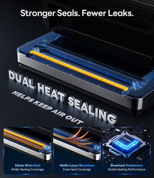 98kPa Smart Vacuum Sealer with FreshTrack Label Printing & Food Manager App